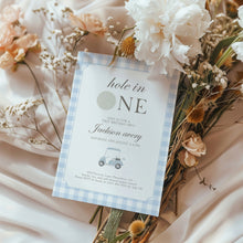 Load image into Gallery viewer, 0311 blue hole in one invitation template
