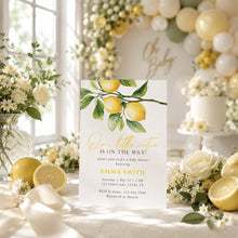 Load image into Gallery viewer, Lemon Little Cutie Baby Shower Invitation | Yellow Gingham Summer Party 2046
