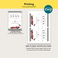 Load image into Gallery viewer, Race Car 1st Birthday Invitation Fast One Is Turning One 0330
