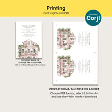 Load image into Gallery viewer, 2035 Pink New Home Celebration Housewarming Party Invite, Moving Announcement, Editable template, Digital Download
