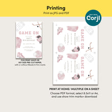 Load image into Gallery viewer, Pink Game On Hockey Birthday Sports Party Invite, Editable Invitation for Girls 0335
