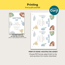 Load image into Gallery viewer, Baseball Birthday Invitation for Boys Blue Sports Party Invite Batter Up 4th Birthday 0334
