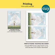 Load image into Gallery viewer, He Is Risen Easter Brunch Invitation, Christian Church Potluck, Resurrection Sunday Gathering 0805
