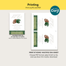 Load image into Gallery viewer, 0325 green Our Little Quarterback&#39;s First Down Birthday Invitation Template, Digital Download
