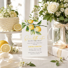 Load image into Gallery viewer, Lemon Little Cutie Baby Shower Invitation | Yellow Gingham Summer Party 2046
