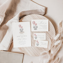 Load image into Gallery viewer, Pink Elephant Baby Shower Invite Bundle (Digital Download) 2031

