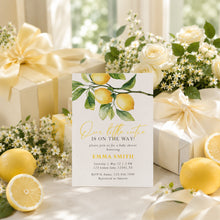 Load image into Gallery viewer, Lemon Little Cutie Baby Shower Invitation | Yellow Gingham Summer Party 2046
