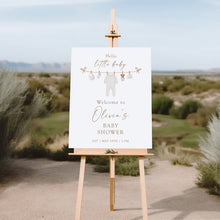Load image into Gallery viewer, 2031 Neutral Hello Little Baby Shower Welcome Sign Template, Editable Digital Download
