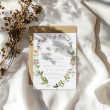 Load image into Gallery viewer, 2025 little wild flower fall baby shower invitation template
