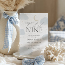 Load image into Gallery viewer, Blue Cloud Nine Baby Shower Invitation, Modern Watercolor Editable Template 2045
