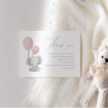 Load image into Gallery viewer, Pink Elephant Baby Shower Invite Bundle (Digital Download) 2031
