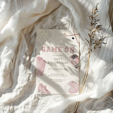 Load image into Gallery viewer, Pink Game On Hockey Birthday Sports Party Invite, Editable Invitation for Girls 0335
