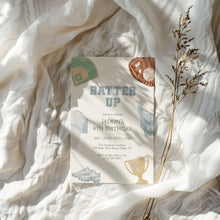 Load image into Gallery viewer, Baseball Birthday Invitation for Boys Blue Sports Party Invite Batter Up 4th Birthday 0334
