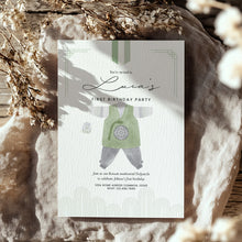 Load image into Gallery viewer, 0304 Green Korean first birthday dol invitation
