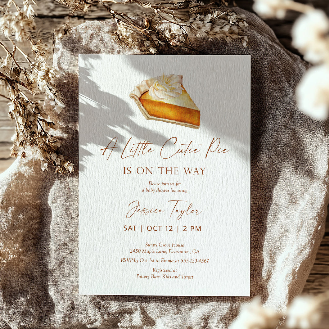 2022 my little cutie pie 1 invitation template