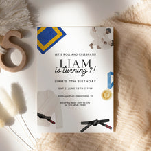 Load image into Gallery viewer, Jujitsu Birthday Invitation Editable Template, Martial Arts Sports Birthday Invite Kids Teen 0337
