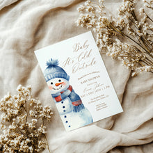 Load image into Gallery viewer, 2024 Baby It’s Cold Outside Baby Shower Invitation, Winter Snowman Baby Shower Invite, Editable Template
