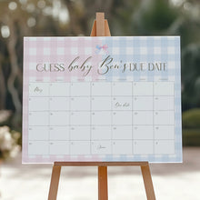 Load image into Gallery viewer, Blue or pink gender reveal baby shower arrival due date calendar template 2014
