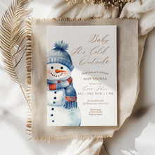 Load image into Gallery viewer, 2024 Baby It’s Cold Outside Baby Shower Invitation, Winter Snowman Baby Shower Invite, Editable Template
