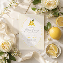 Load image into Gallery viewer, Lemon Main Squeeze Baby Shower Invitation | Elegant Preppy Summer Invite 2046
