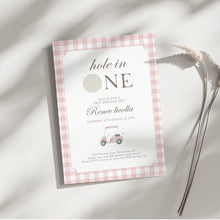 Load image into Gallery viewer, 0311 pink hole in one invitation template
