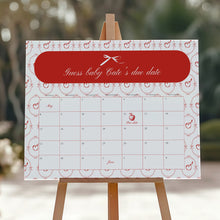 Load image into Gallery viewer, 2020 red apple in our eye baby shower baby arrival calendar template
