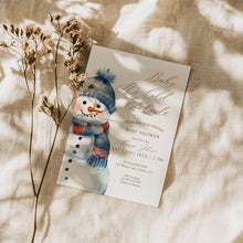 Load image into Gallery viewer, 2024 Baby It’s Cold Outside Baby Shower Invitation, Winter Snowman Baby Shower Invite, Editable Template
