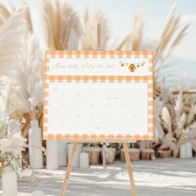 Load image into Gallery viewer, Fall pumpkin baby shower due date calendar, guess the arrival, baby shower game, digital download, editable template, 2028
