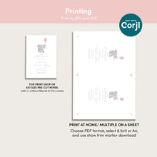 Load image into Gallery viewer, Elephant Baby Shower Invite Bundle, Girl Safari Theme (Digital Download) 2031
