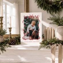 Load image into Gallery viewer, Red Ribbon Christmas Card Template | Editable Baby Photo Card 0809
