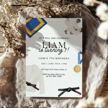 Load image into Gallery viewer, Jujitsu Birthday Invitation Editable Template, Martial Arts Sports Birthday Invite Kids Teen 0337
