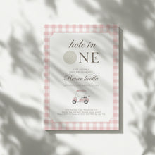 Load image into Gallery viewer, 0311 pink hole in one invitation template
