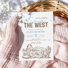Load image into Gallery viewer, Welcome two the Wild West Birthday Invitation Cowboy Vintage Rodeo Editable Template 0336
