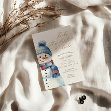 Load image into Gallery viewer, 2024 Baby It’s Cold Outside Baby Shower Invitation, Winter Snowman Baby Shower Invite, Editable Template
