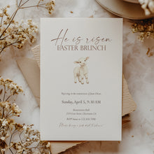 Load image into Gallery viewer, He Is Risen Easter Brunch Invitation, Christian Church Potluck, Resurrection Sunday Gathering 0805
