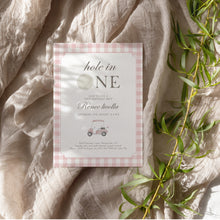 Load image into Gallery viewer, 0311 pink hole in one invitation template

