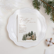 Load image into Gallery viewer, 2033 It takes a Village Winter Wonderland Baby Shower Invite, Christmas Editable template, Digital Download
