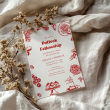 Load image into Gallery viewer, Potluck Fellowship Invitation Template Church Meal Event Editable Corjl 0807
