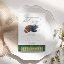 Load image into Gallery viewer, 0325 First Down Football 1st Birthday Invitation Editable Template, Digital Download
