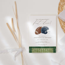 Load image into Gallery viewer, 0325 First Down Football 1st Birthday Invitation Editable Template, Digital Download
