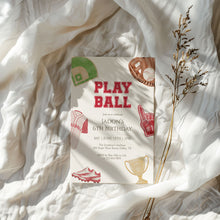 Load image into Gallery viewer, Baseball Birthday Invitation Play Ball Sports Party Invite for Boys 6th Birthday 0334
