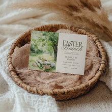 Load image into Gallery viewer, Watercolor Picnic Easter Brunch Invitation, Spring Garden Gathering, Church or Family Lunch 0805
