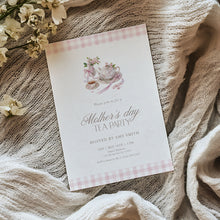 Load image into Gallery viewer, Mother’s Day Tea Party Invitation Pink Floral Brunch Editable Template 0806
