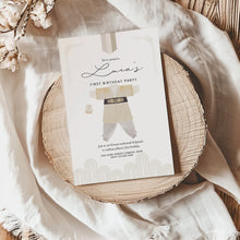 Load image into Gallery viewer, 0321 Dol Boy Beige Hanbok 1st Birthday Invitation | Editable Template | Digital Download
