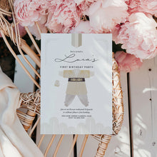 Load image into Gallery viewer, 0321 Dol Boy Beige Hanbok 1st Birthday Invitation | Editable Template | Digital Download
