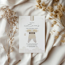 Load image into Gallery viewer, 0321 Dol Boy Beige Hanbok 1st Birthday Invitation | Editable Template | Digital Download
