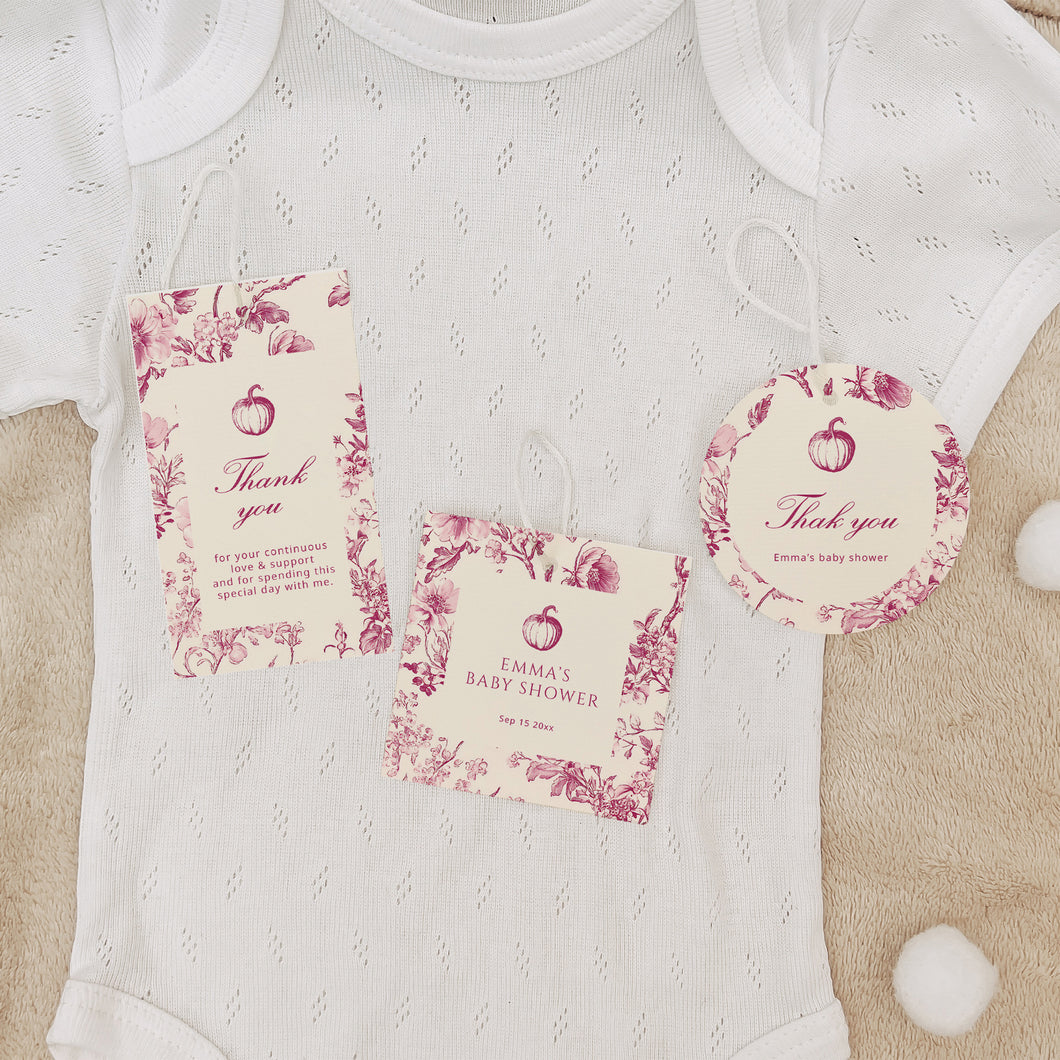 2019 Burgundy pumpkin favor tag template