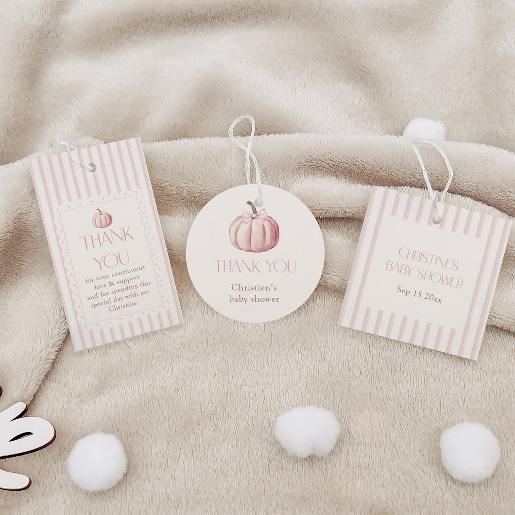 2019 pink pumpkin favor tag template