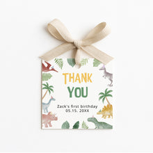 Load image into Gallery viewer, 0323 Editable Dinosaur Favors Tag | Dino Birthday Thank You Label | Instant Download Gift Tag
