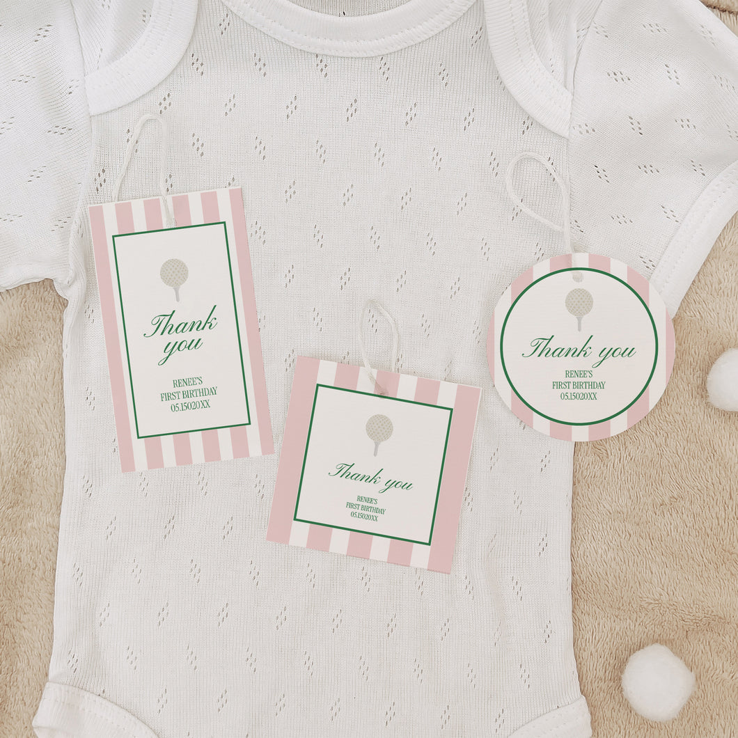 0311 pink let's par tee golf birthday favor tag template